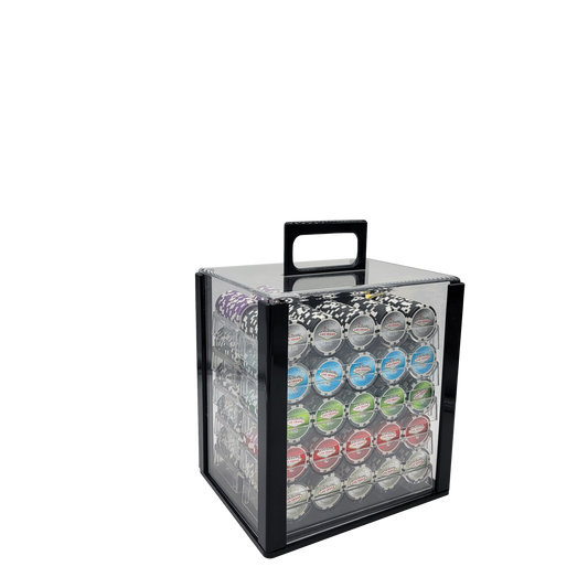 1000 PCS 14g Laser Graphic Las Vegas Poker Set with Acrylic Case MRCpoker