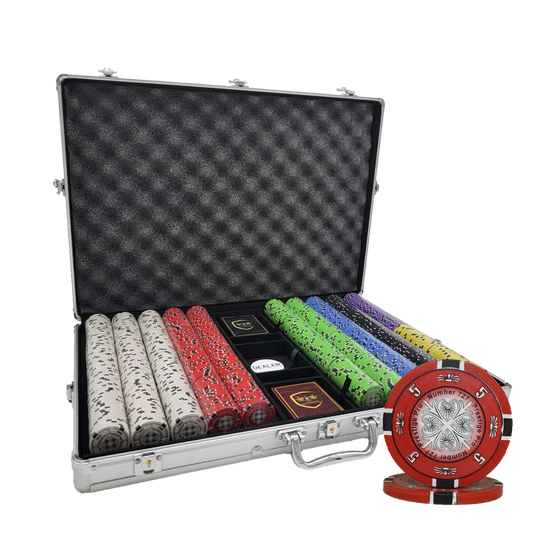 1000 PCS 14g Prestige Pro Printing Poker Chips Set with Silver Aluminum Case MRCpoker