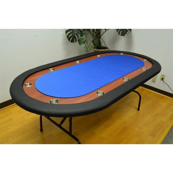 10 PLAYERS FOLDING LEGS POKER TABLE - BLUE MRCpoker