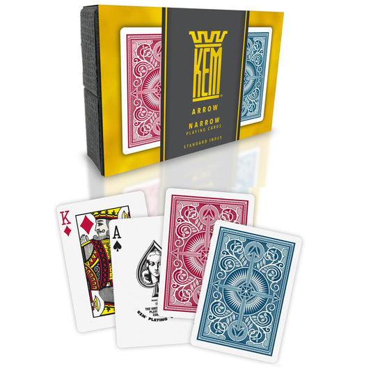 KEM ARROW RED/BLUE NARROW REGULAR PLASTIC PLAYING CARDS MRC Poker Store