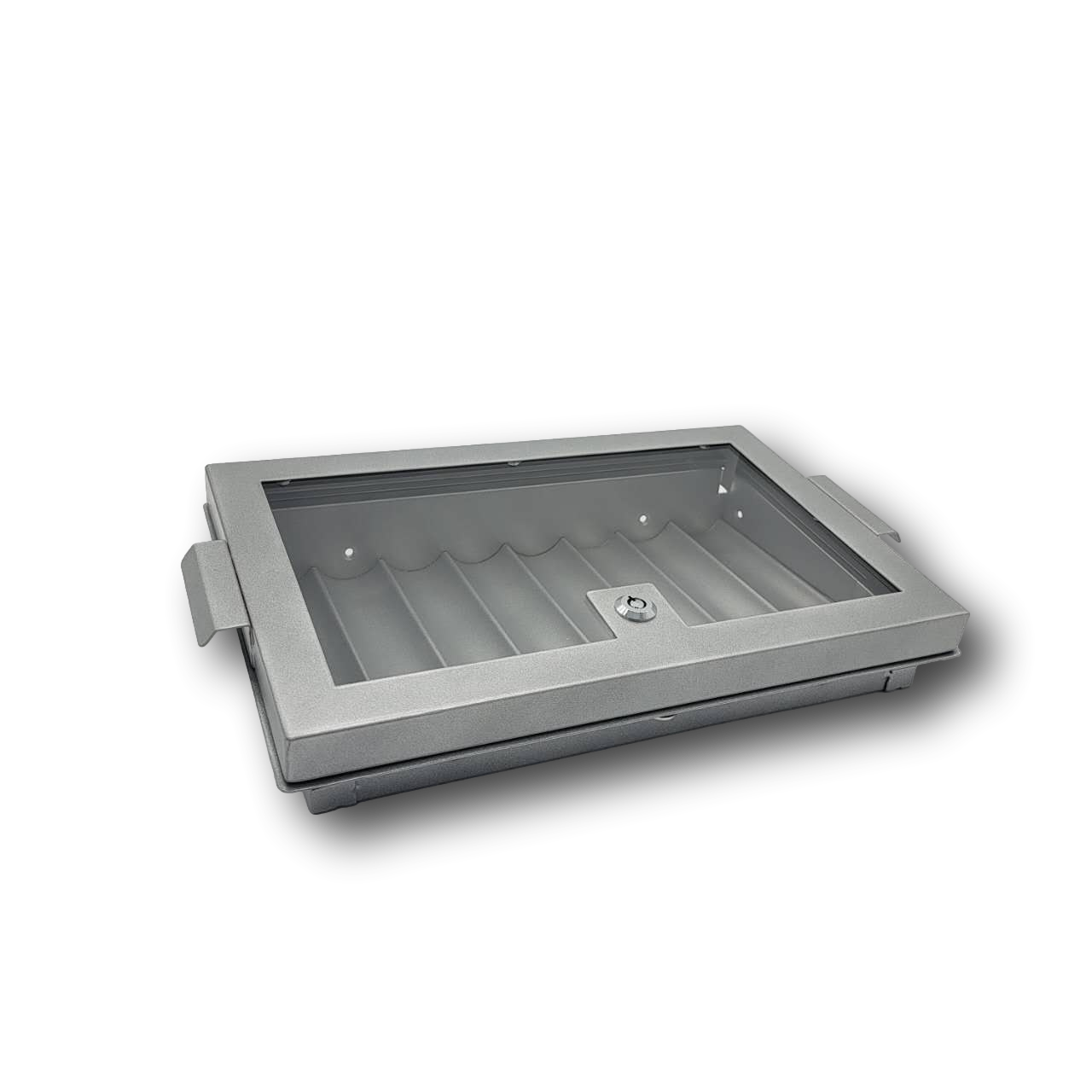 PROFESSIONAL METAL CASINO POKER CHIPS TRAY & LOCKING COVER - 8 ROW/ 480 CHIPS MRCpoker