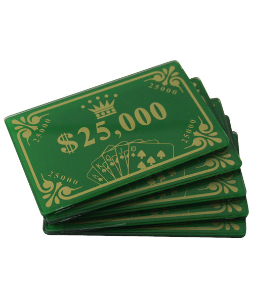 5PCS ACRYLIC RECTANGULAR PLAQUES $25,000 MRCpoker