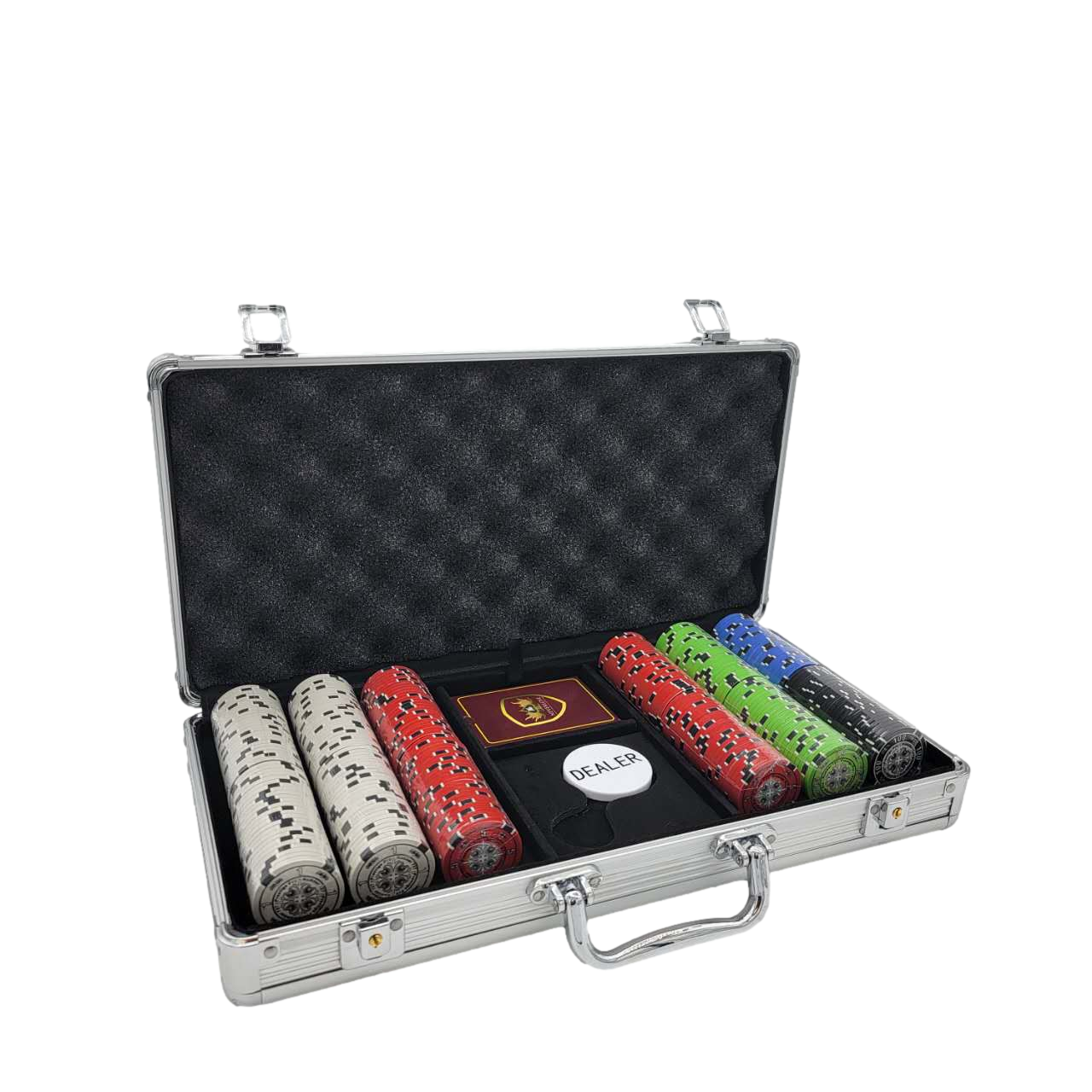 300 PCS 14g Prestige Pro Printing Poker Chips Set with Silver Aluminum Case MRCpoker
