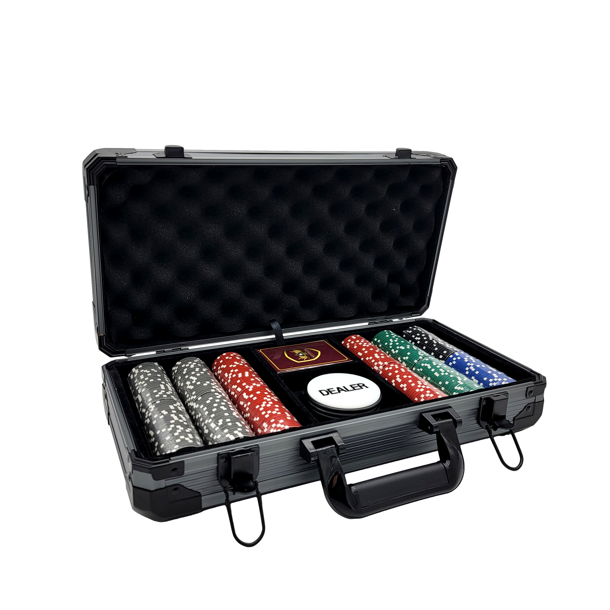 300 PCS 13.5g Skull Poker Chips Set with Black Aluminum Case MRCpoker