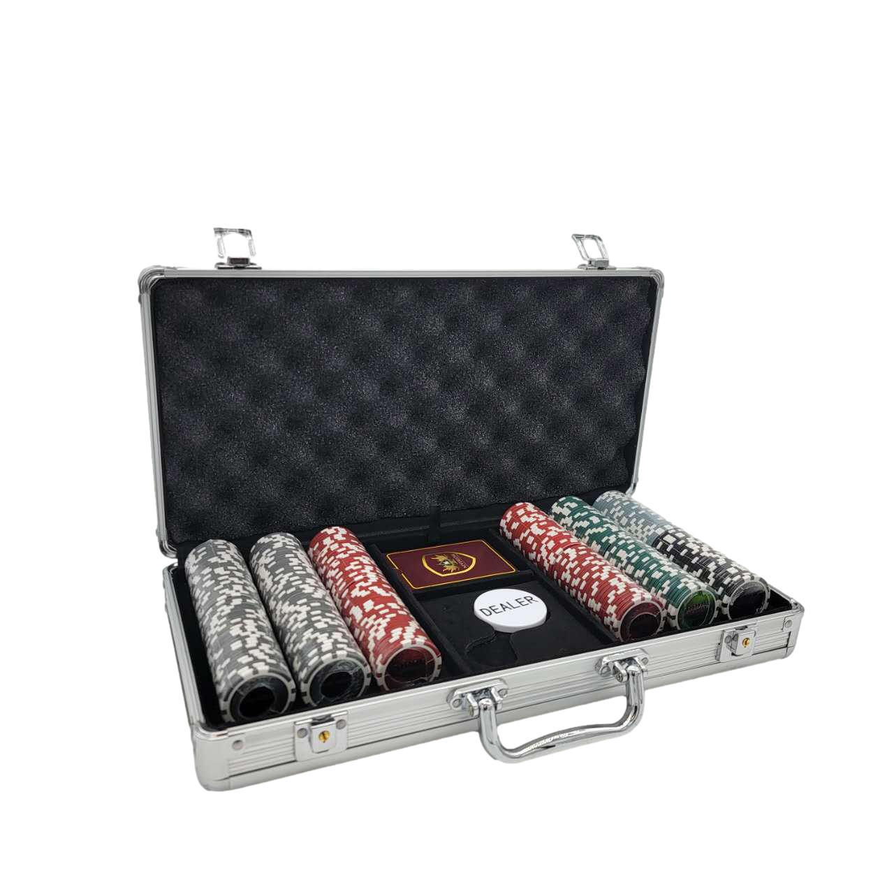 300 PCS 14g Laser Graphic Las Vegas Poker Set with Silver Aluminum Case MRCpoker