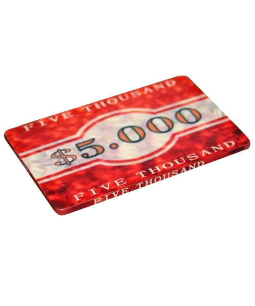 5PCS CERAMIC RECTANGULAR PLAQUES $5000 MRCpoker