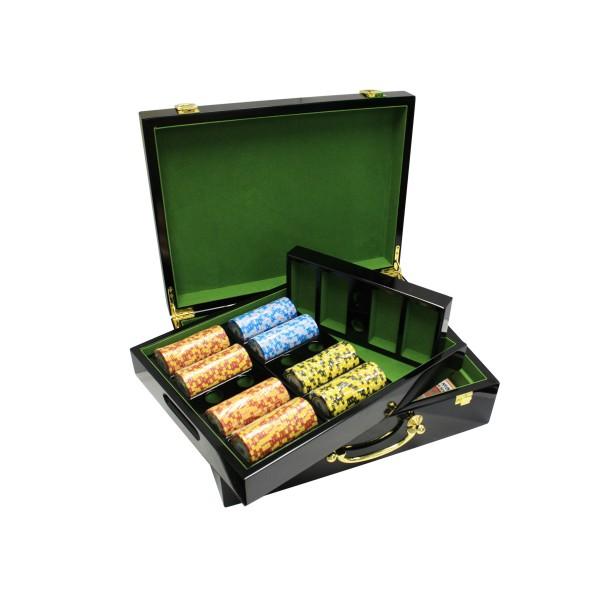 WOOD CASINO POKER CHIPS SET CASE HIGH GLOSS (500 CAPACITY) MRCpoker