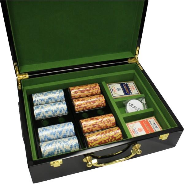 WOOD CASINO POKER CHIPS SET CASE HIGH GLOSS (500 CAPACITY) MRCpoker