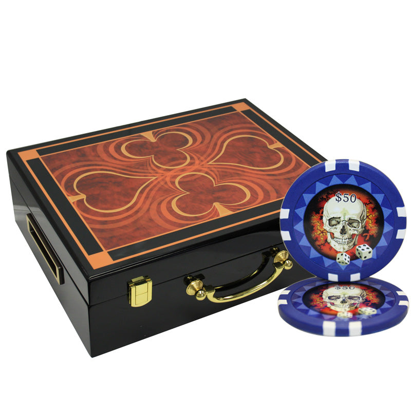 500 PCS 13.5g Skull Poker Chips Set with High Gloss Case MRCpoker