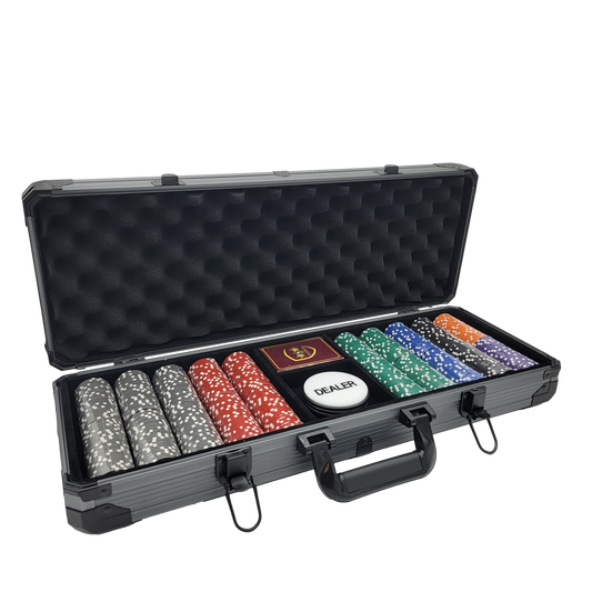 500 PCS 13.5g Skull Poker Chips Set with Black Aluminum Case MRCpoker