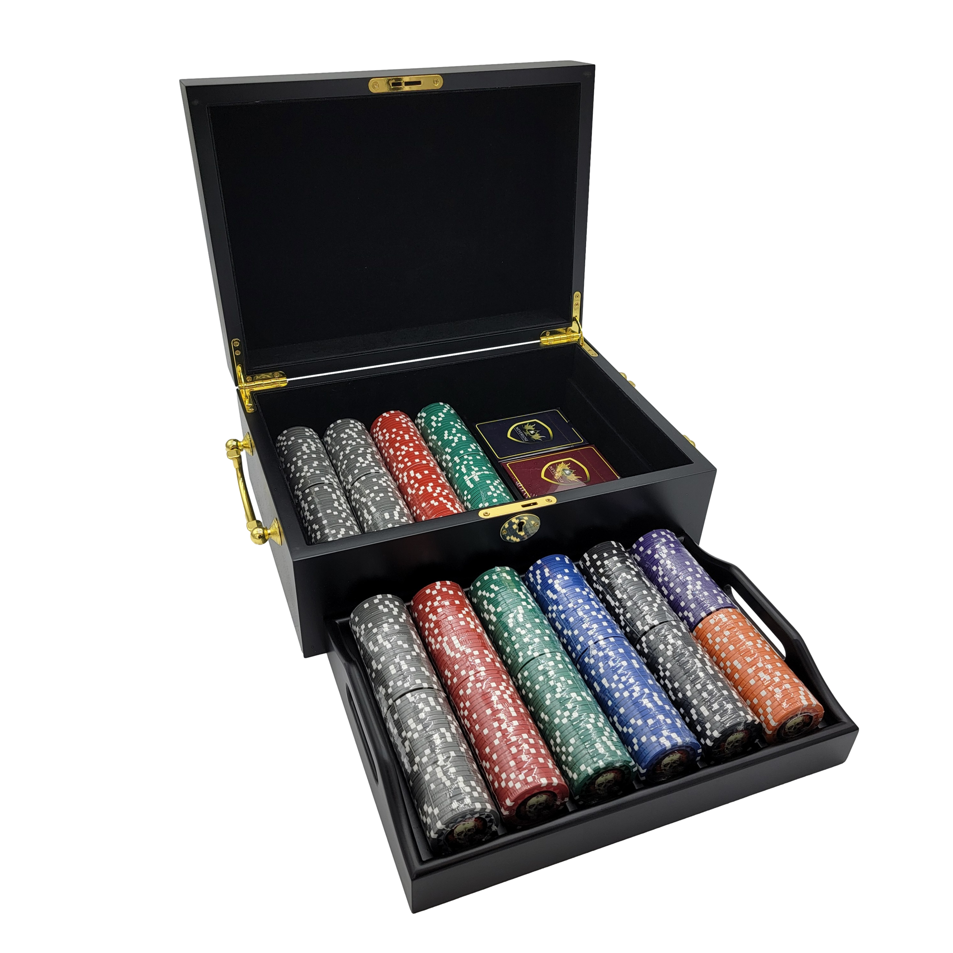 500 PCS 13.5g Skull Poker Chips Set with High Gloss Case MRCpoker