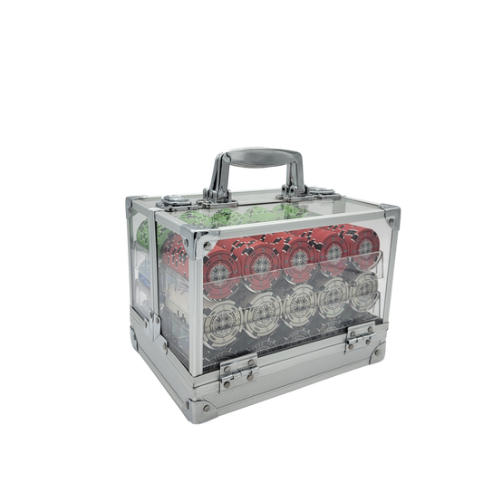 600 PCS 14g Prestige Pro Printing Poker Chips Set with Acrylic Case MRCpoker