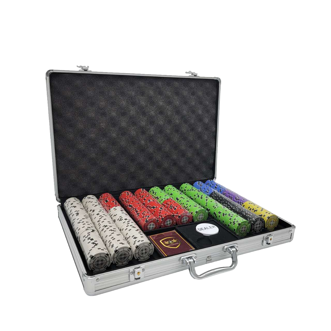 650 PCS 14g Prestige Pro Printing Poker Chips Set with Silver Aluminum Case MRCpoker