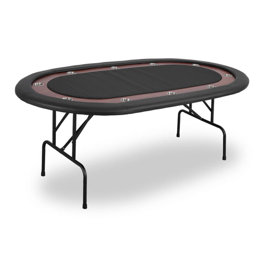 10 PLAYERS FOLDING LEGS POKER TABLE - BLACK MRCpoker