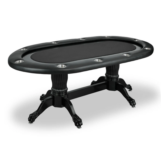 The Soprano 2-in-1 10-Player Oval Poker/Dining Table - Black Surface, Pedestal Legs MRCpoker