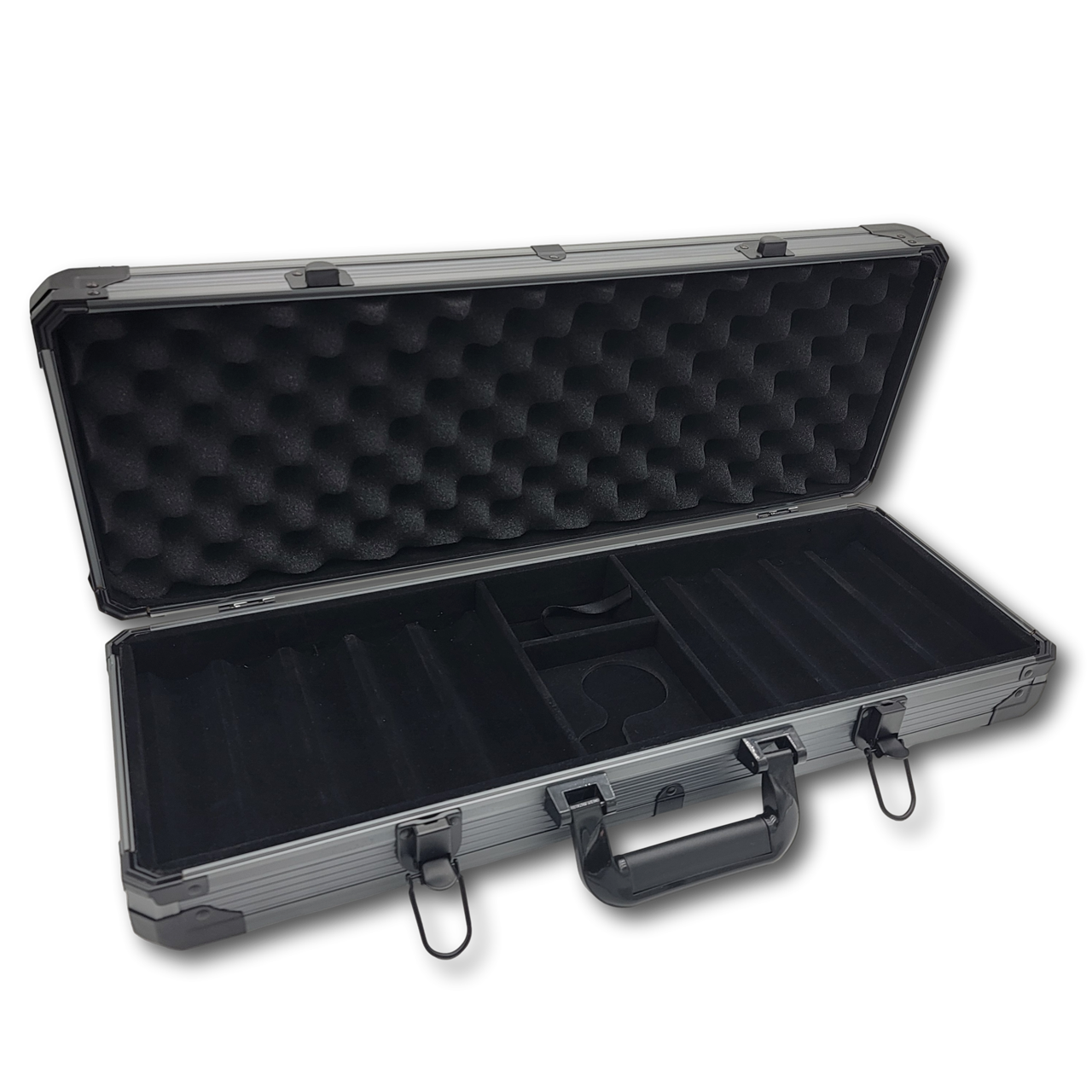 Black Aluminum Deluxe Poker Chip Case - 500 Chip Capacity MRCpoker