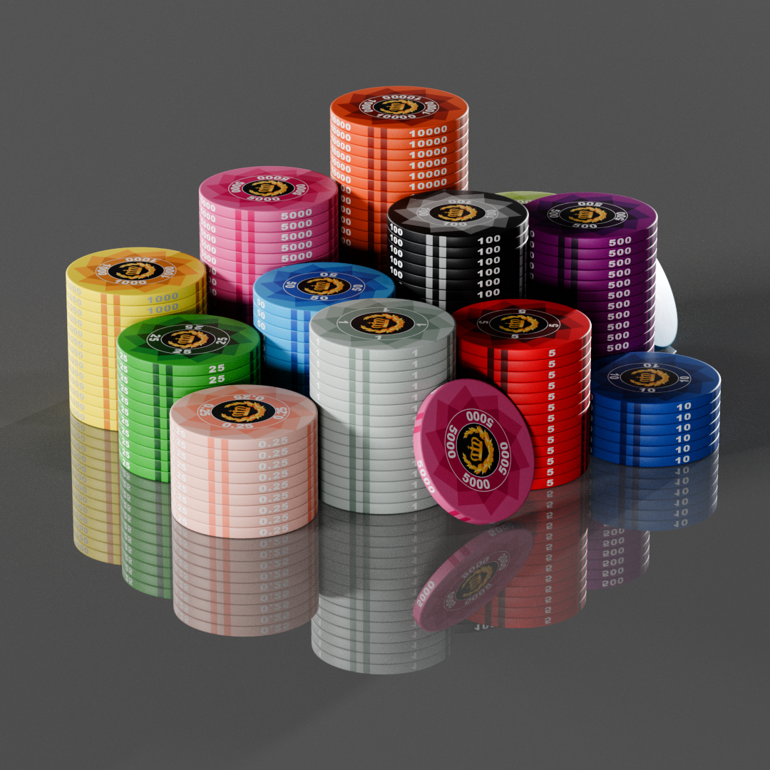 600 PCS Laurel Crown Ceramic Poker Chips Set with High End Acrylic Case MRCpoker