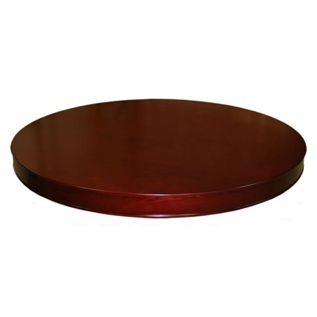 The Mystic 2-in-1 8-Player Round Poker/Dining Table - Red Surface, Dark Brown Pedestal Legs MRCpoker