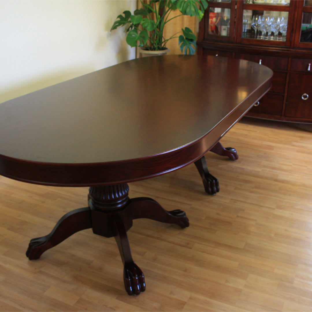 The Monarch 2-in-1 10-Player Poker/Dining Table - Black Surface, Dark Brown Pedestal Base MRCpoker