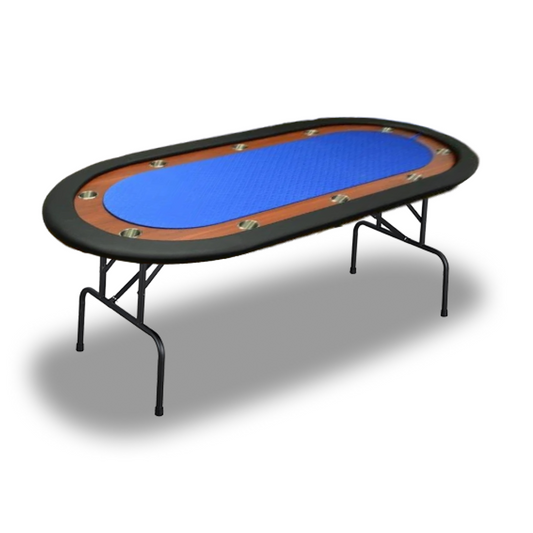 10 PLAYERS FOLDING LEGS POKER TABLE - BLUE MRCpoker