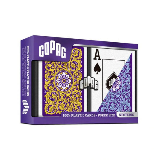 COPAG 1546 NEOTERIC 100% PLASTIC PLAYING CARDS - POKER SIZE JUMBO INDEX BLUE/YELLOW DOUBLE DECK SET MRCpoker