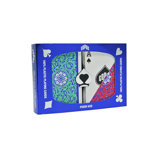 COPAG 1546 NEOTERIC 100% PLASTIC PLAYING CARDS - POKER SIZE REGULAR INDEX RED/GREEN DOUBLE DECK SET MRCpoker