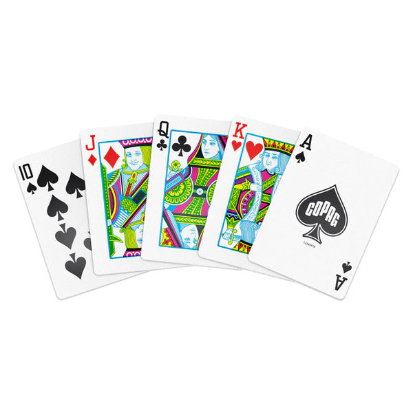 COPAG 1546 NEOTERIC 100% PLASTIC PLAYING CARDS - POKER SIZE REGULAR INDEX PINK/YELLOW DOUBLE DECK SET MRCpoker