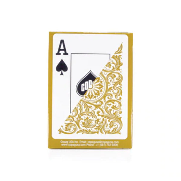 COPAG ELITE 100% PLASTIC PLAYING CARDS - POKER SIZE JUMBO INDEX GOLD SINGLE DECK MRCpoker