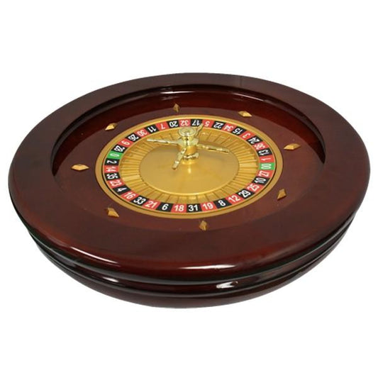ROULETTE WHEEL 20 INCH MAHOGANY HIGH GLOSSY MRCpoker