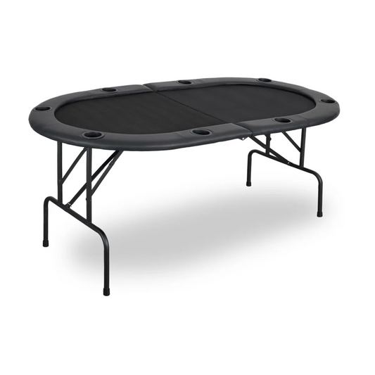 8 PLAYERS POKER TABLE FOLDING LEGS POKER TABLE- BLACK MRCpoker