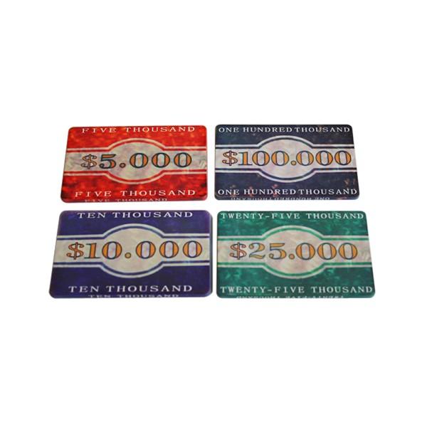 5PCS CERAMIC RECTANGULAR PLAQUES $10000 MRCpoker