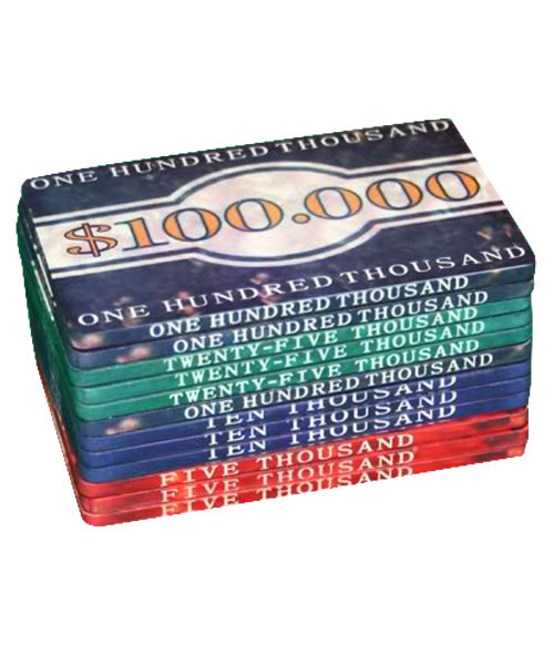 5PCS CERAMIC RECTANGULAR PLAQUES $100000 MRCpoker
