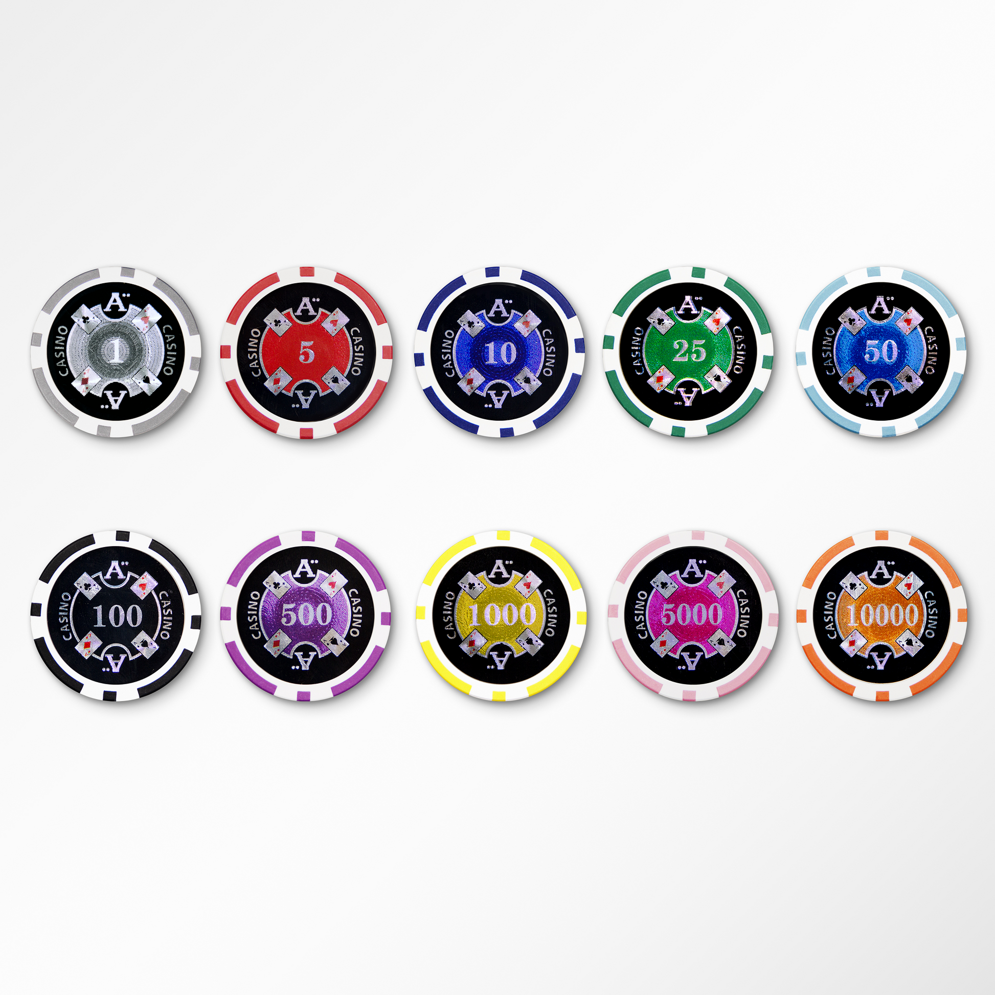 1000 PCS 14g Laser Graphic Ace Casino Poker Set with Acrylic Case MRCpoker