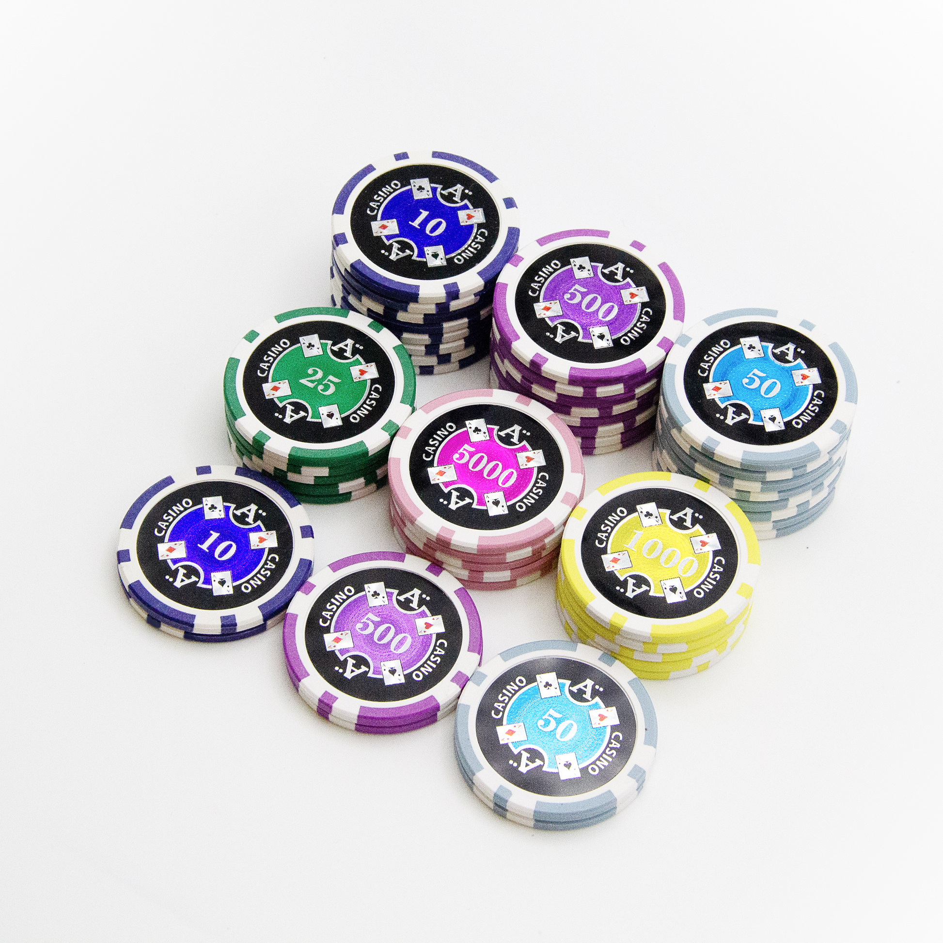1000 PCS 14g Laser Graphic Ace Casino Poker Set with Acrylic Case MRCpoker