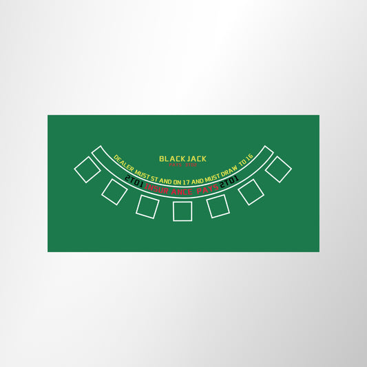 70"x35" Blackjack Table Mat Portable Table Top - Green MRC Poker Store