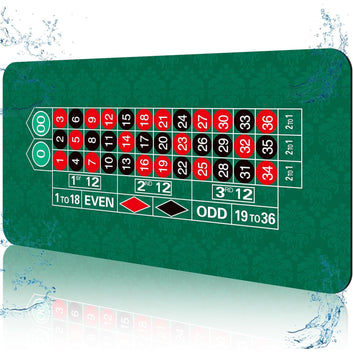 70"x35" Roulette Table Mat Portable Table Top - Green MRC Poker Store