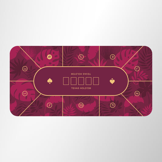 95"x47" Texas Hold'em Poker Mat Portable Poker Table Top - Red MRC Poker Store