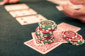mrcpoker complete poker setup with playing cards chips and table mat
