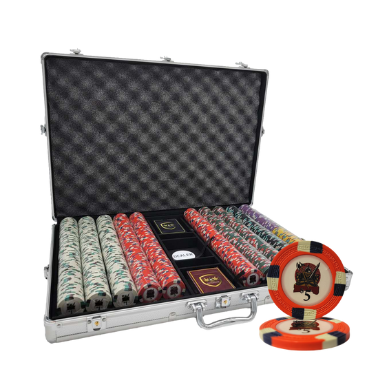 1000 PCS Knights Casino Poker Set with Silver Aluminum Case