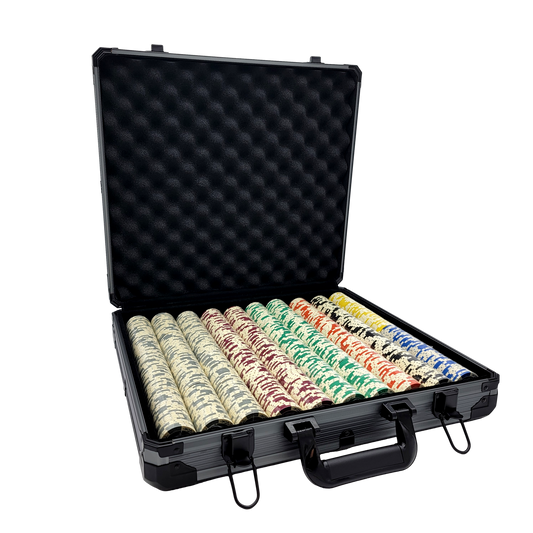 1000 PCS 14g Monte Carlo Millions Poker Set with Black Aluminum Case