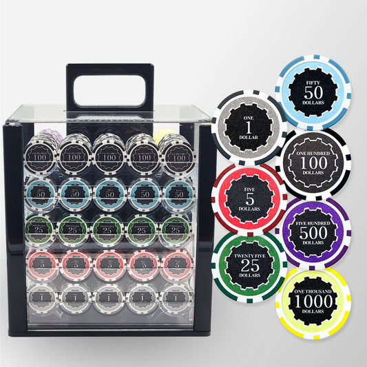 1000 PCS 14g Eclipse Poker Chips Set with Acrylic Case