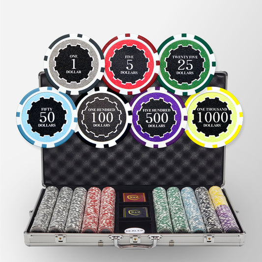 1000 PCS 14g Eclipse Poker Chips Set with Silver Aluminum Case