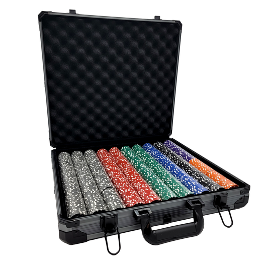 1000 PCS 13.5g Skull Poker Set with Black Aluminum Case