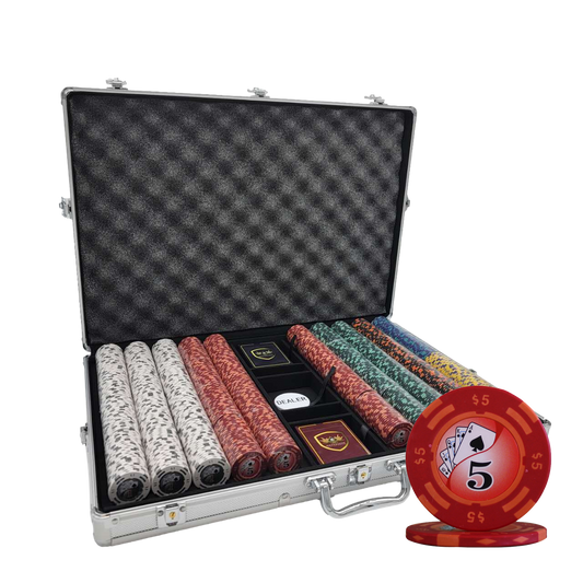 1000 PCS 14g Yin Yang Design Poker Set with Silver Aluminum Case