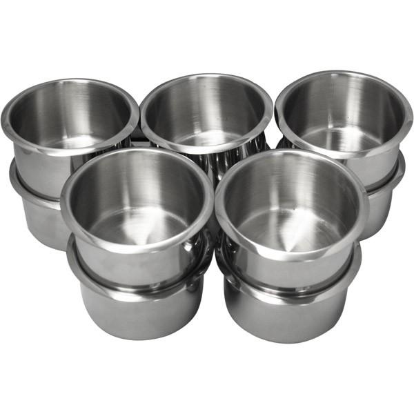 10PCS STAINLESS STEEL DROP IN POKER TABLE CUP HOLDER JUMBO SIZE