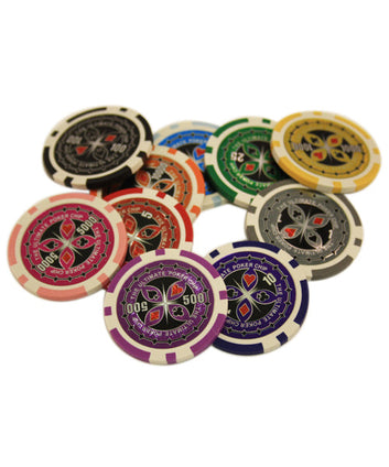 500 PCS 14g Laser Graphic Ultimate Poker Set with Silver Aluminum Case