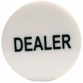 2 INCH DEALER PUCK ENGRAVED CASINO QUALITY - WHITE