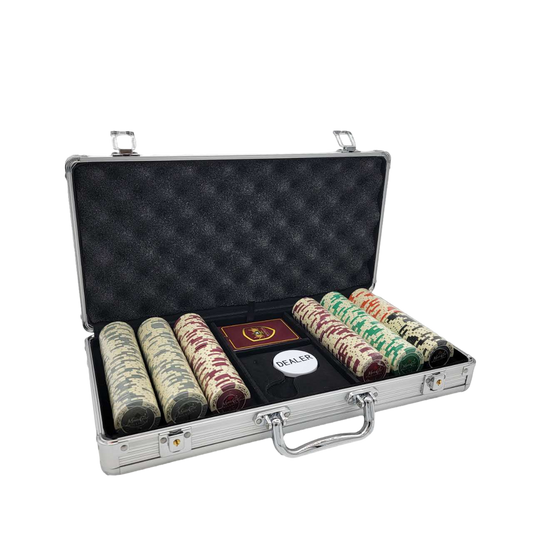 300 PCS 14g Monte Carlo Millions Poker Set with Silver Aluminum Case