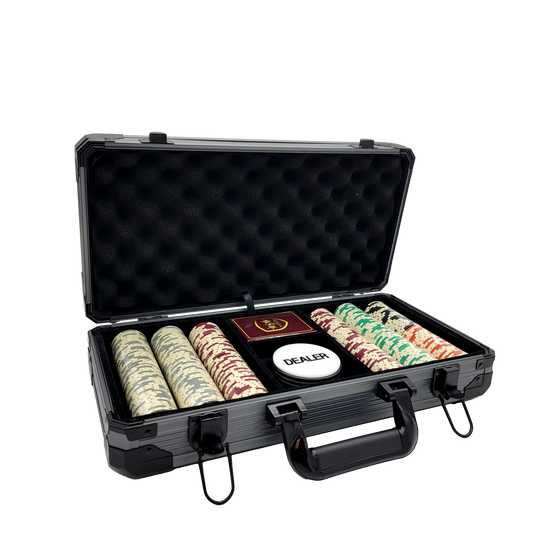 300 PCS 14g Monte Carlo Millions Poker Set with Black Aluminum Case