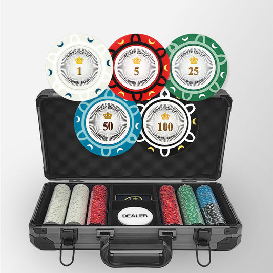 300 PCS 14g Monte Carlo Poker Room Poker Set with Black Aluminum Case